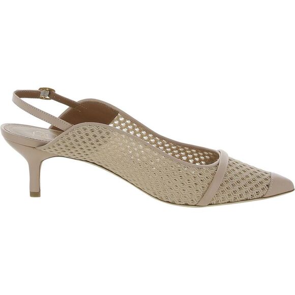 Malone Souliers Womens Marion Beige Pointed Toe Slingback Heels Shoes NWOB - Picture 2 of 4